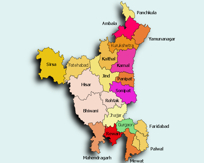 Map of Haryana